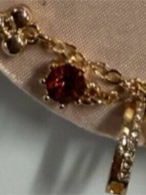 Francesca's Collections Gold Tone Earrings Set with Pink & Red Stones